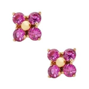 KATE SPADE • Berry Pink Myosotis Flower Stud Earrings